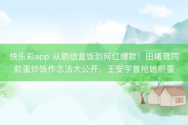 快乐彩app 从剧组盒饭到网红爆款！田曦薇同款蛋炒饭作念法大公开，王安宇曾抢她煎蛋